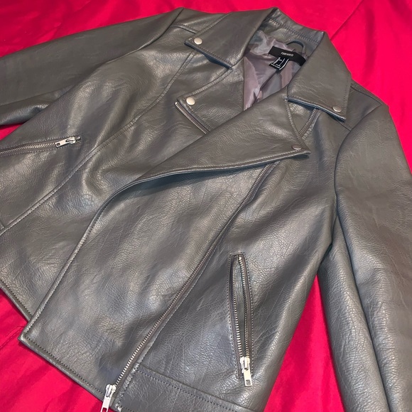 Grey Leather Material Jacket - Picture 4 of 6